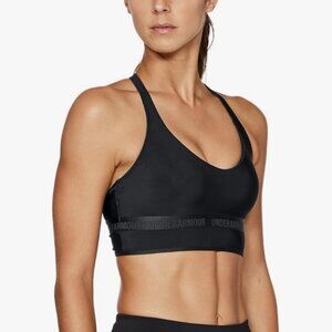 Under Armour UA Low Longline Mesh Racerback Bra Crop Top XS Black Like New
